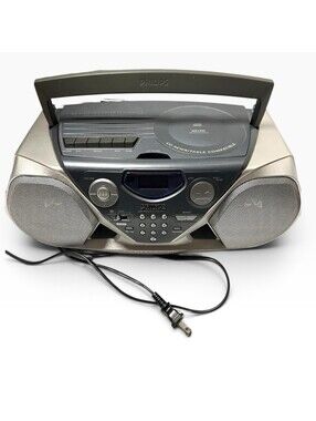 Philips AZ1505 Boombox CD Player Cassette Radio FM Stereo Portable Tested